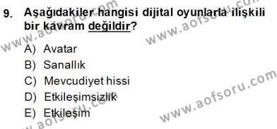 Dijital İletişim ve Yeni Medya Dersi 2014 - 2015 Yılı (Final) Dönem Sonu Sınavı 9. Soru