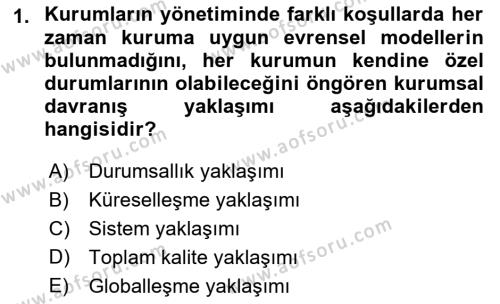 Kurumsal Kimlik Ve İmaj Yönetimi Dersi 2018 - 2019 Yılı Yaz Okulu Sınavı 1. Soru