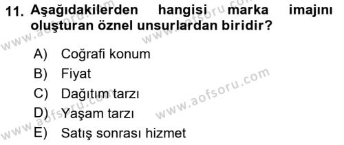 Kurumsal Kimlik Ve İmaj Yönetimi Dersi 2023 - 2024 Yılı (Final) Dönem Sonu Sınavı 11. Soru