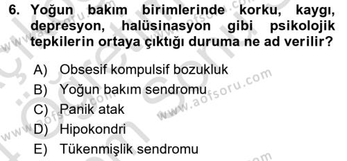 Sağlık Kurumlarında İletişim Dersi 2023 - 2024 Yılı (Final) Dönem Sonu Sınavı 6. Soru