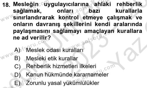 Sağlık Kurumlarında İletişim Dersi 2023 - 2024 Yılı Yaz Okulu Sınavı 18. Soru