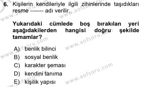 Sağlık Kurumlarında İletişim Dersi 2023 - 2024 Yılı Yaz Okulu Sınavı 6. Soru