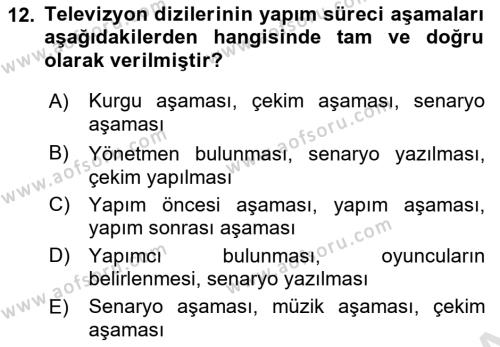 İletişim Ortamları Tasarımı Dersi 2020 - 2021 Yılı Yaz Okulu Sınavı 12. Soru