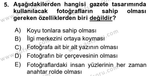 İletişim Ortamları Tasarımı Dersi 2020 - 2021 Yılı Yaz Okulu Sınavı 5. Soru