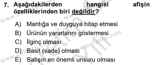 İletişim Ortamları Tasarımı Dersi 2020 - 2021 Yılı Yaz Okulu Sınavı 7. Soru