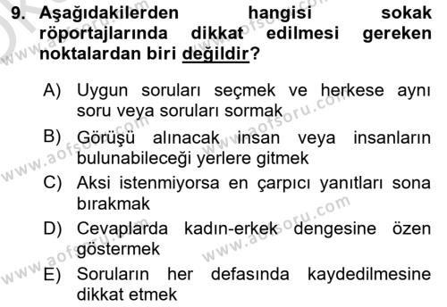 İletişim Ortamları Tasarımı Dersi 2020 - 2021 Yılı Yaz Okulu Sınavı 9. Soru