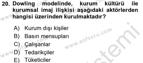 Kurum Kültürü Dersi 2016 - 2017 Yılı (Vize) Ara Sınavı 20. Soru