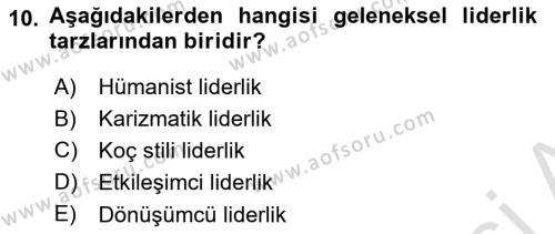 Kurum Kültürü Dersi 2019 - 2020 Yılı (Final) Dönem Sonu Sınavı 10. Soru