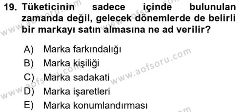 Kurum Kültürü Dersi 2020 - 2021 Yılı Yaz Okulu Sınavı 19. Soru