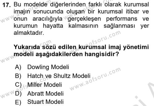 Kurum Kültürü Dersi 2021 - 2022 Yılı (Vize) Ara Sınavı 17. Soru