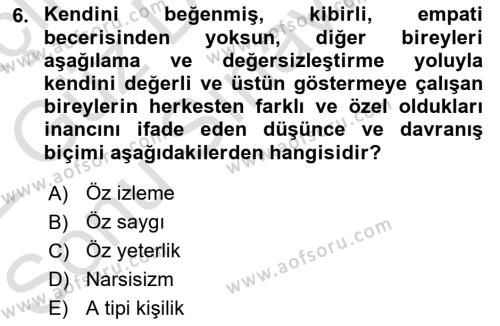 Kurum Kültürü Dersi 2021 - 2022 Yılı (Final) Dönem Sonu Sınavı 6. Soru