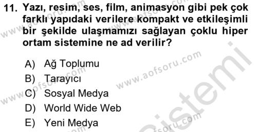 Kamusal Halkla İlişkiler Dersi 2022 - 2023 Yılı (Final) Dönem Sonu Sınavı 11. Soru