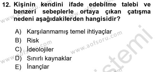 Küreselleşme ve Kültürlerarası İletişim Dersi 2021 - 2022 Yılı (Final) Dönem Sonu Sınavı 12. Soru