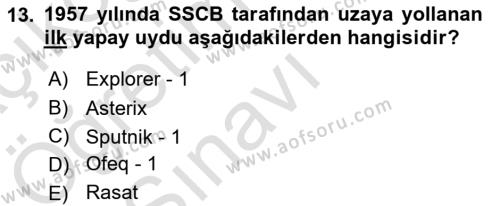 Küreselleşme ve Kültürlerarası İletişim Dersi 2021 - 2022 Yılı Yaz Okulu Sınavı 13. Soru