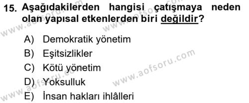 Küreselleşme ve Kültürlerarası İletişim Dersi 2021 - 2022 Yılı Yaz Okulu Sınavı 15. Soru