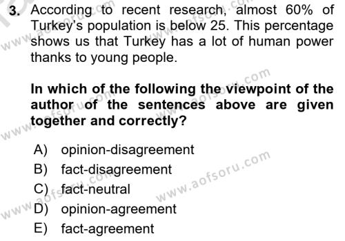 Communication Skills And Academic Reporting 1 Dersi 2022 - 2023 Yılı (Vize) Ara Sınavı 3. Soru