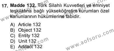Çeviri (Türk/İng) Dersi 2013 - 2014 Yılı (Vize) Ara Sınavı 17. Soru