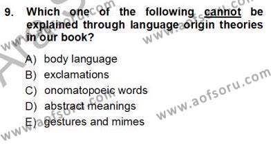 Dilbilim 1 Dersi 2012 - 2013 Yılı (Vize) Ara Sınavı 9. Soru