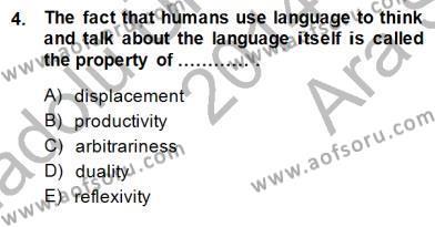 Dilbilim 1 Dersi 2014 - 2015 Yılı (Vize) Ara Sınavı 4. Soru