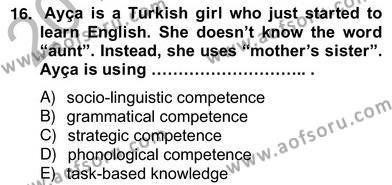Dilbilim 2 Dersi 2012 - 2013 Yılı (Vize) Ara Sınavı 16. Soru