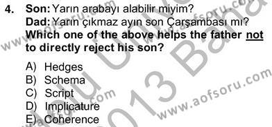 Dilbilim 2 Dersi 2012 - 2013 Yılı (Vize) Ara Sınavı 4. Soru