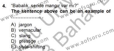 Dilbilim 2 Dersi 2012 - 2013 Yılı (Final) Dönem Sonu Sınavı 4. Soru