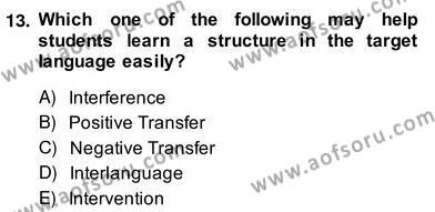 Dilbilim 2 Dersi 2013 - 2014 Yılı (Vize) Ara Sınavı 13. Soru