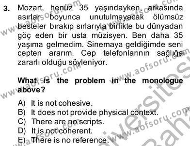 Dilbilim 2 Dersi 2013 - 2014 Yılı (Vize) Ara Sınavı 3. Soru