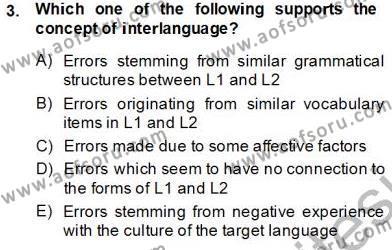 Dilbilim 2 Dersi 2013 - 2014 Yılı Tek Ders Sınavı 3. Soru