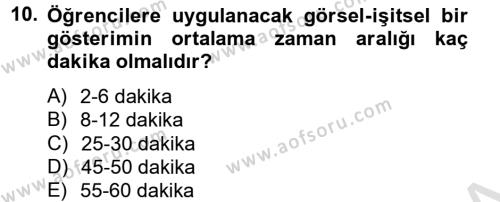 İng. Öğretmenliğinde Öğretim Teknolojileri Ve Materyal Tasarımı 2 Dersi 2014 - 2015 Yılı Tek Ders Sınavı 10. Soru