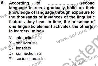 Dil Edinimi Dersi 2012 - 2013 Yılı (Vize) Ara Sınavı 6. Soru
