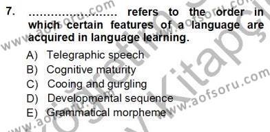 Dil Edinimi Dersi 2012 - 2013 Yılı (Vize) Ara Sınavı 7. Soru