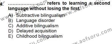 Dil Edinimi Dersi 2012 - 2013 Yılı (Final) Dönem Sonu Sınavı 4. Soru
