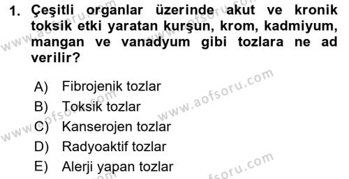 İş Sağlığı ve Güvenliğinin Temelleri Dersi 2022 - 2023 Yılı (Final) Dönem Sonu Sınavı 1. Soru