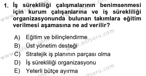 Yönetim Sistemleri ve Risk Yönetimi Dersi 2022 - 2023 Yılı (Final) Dönem Sonu Sınavı 1. Soru