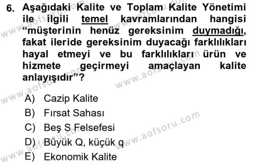 Yönetim Sistemleri ve Risk Yönetimi Dersi 2022 - 2023 Yılı (Final) Dönem Sonu Sınavı 6. Soru