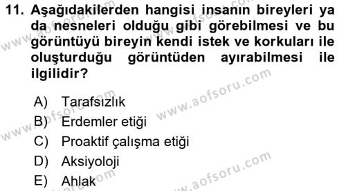 Yönetim Sistemleri ve Risk Yönetimi Dersi 2022 - 2023 Yılı Yaz Okulu Sınavı 11. Soru