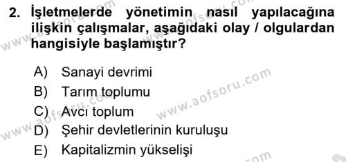 Yönetim Sistemleri ve Risk Yönetimi Dersi 2023 - 2024 Yılı (Vize) Ara Sınavı 2. Soru