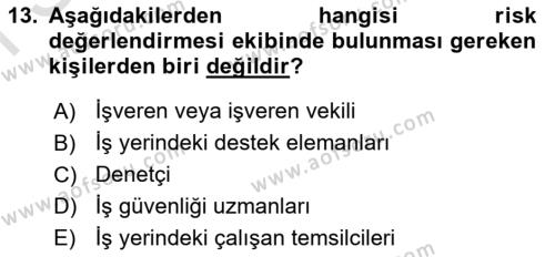 Yönetim Sistemleri ve Risk Yönetimi Dersi 2023 - 2024 Yılı (Final) Dönem Sonu Sınavı 13. Soru