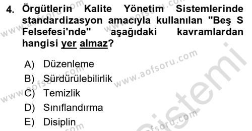 Yönetim Sistemleri ve Risk Yönetimi Dersi 2023 - 2024 Yılı (Final) Dönem Sonu Sınavı 4. Soru