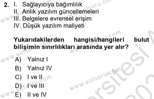 Çalışma Hayatında Bilgi ve Belge Yönetimi Dersi 2022 - 2023 Yılı Yaz Okulu Sınavı 2. Soru