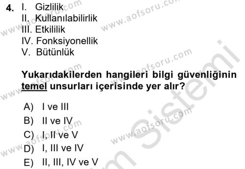 Çalışma Hayatında Bilgi ve Belge Yönetimi Dersi 2022 - 2023 Yılı Yaz Okulu Sınavı 4. Soru