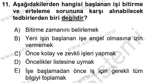 Çalışma Hayatında Bilgi ve Belge Yönetimi Dersi 2023 - 2024 Yılı (Vize) Ara Sınavı 11. Soru