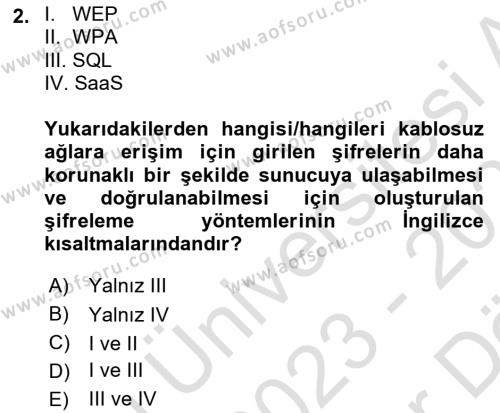 Çalışma Hayatında Bilgi ve Belge Yönetimi Dersi 2023 - 2024 Yılı (Vize) Ara Sınavı 2. Soru