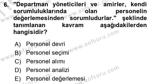 Çalışma Hayatında Bilgi ve Belge Yönetimi Dersi 2023 - 2024 Yılı (Vize) Ara Sınavı 6. Soru