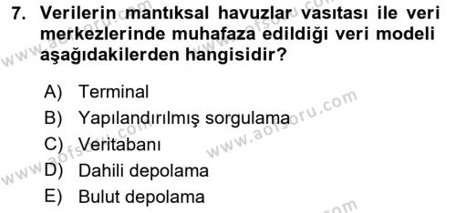 Çalışma Hayatında Bilgi ve Belge Yönetimi Dersi 2023 - 2024 Yılı (Vize) Ara Sınavı 7. Soru