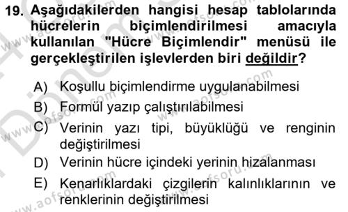 Çalışma Hayatında Bilgi ve Belge Yönetimi Dersi 2023 - 2024 Yılı (Final) Dönem Sonu Sınavı 19. Soru