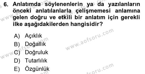 Çalışma Hayatında Bilgi ve Belge Yönetimi Dersi 2023 - 2024 Yılı (Final) Dönem Sonu Sınavı 6. Soru