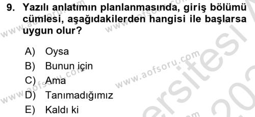 Çalışma Hayatında Bilgi ve Belge Yönetimi Dersi 2023 - 2024 Yılı (Final) Dönem Sonu Sınavı 9. Soru