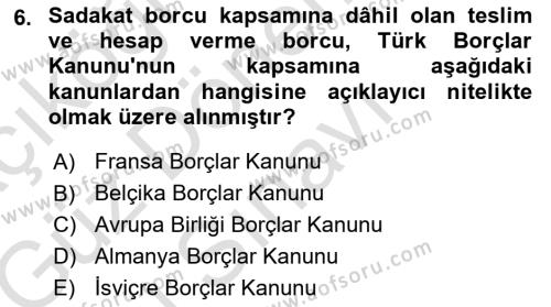 İş Sağlığı ve Güvenliği Mevzuatı Dersi 2019 - 2020 Yılı (Final) Dönem Sonu Sınavı 6. Soru